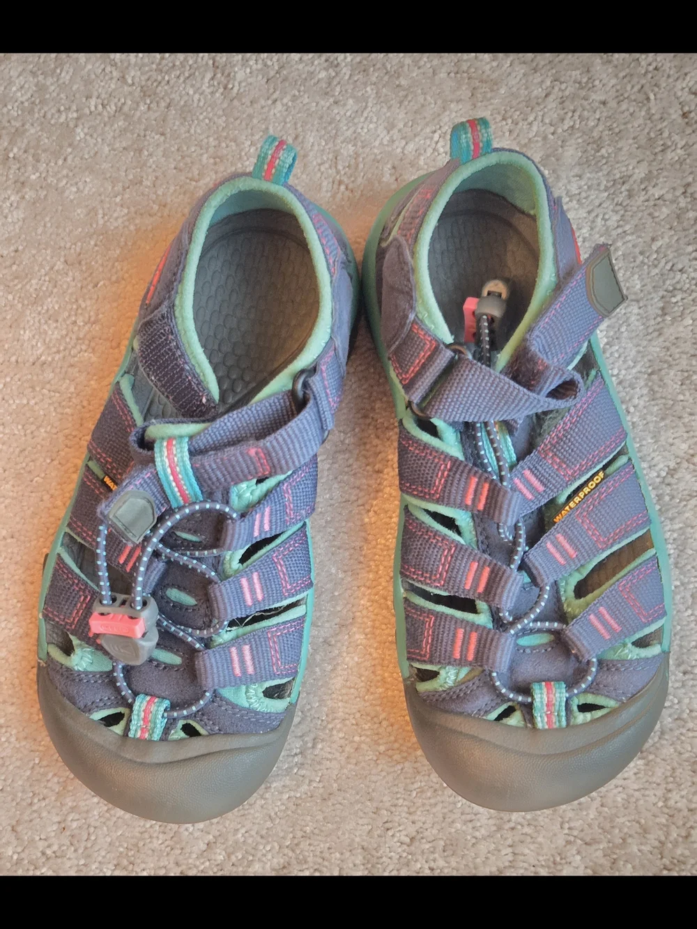 Keen Kids Closed-Toe Sandals - Navy, Teal & Pink Waterproof Shoes Hiking Swim